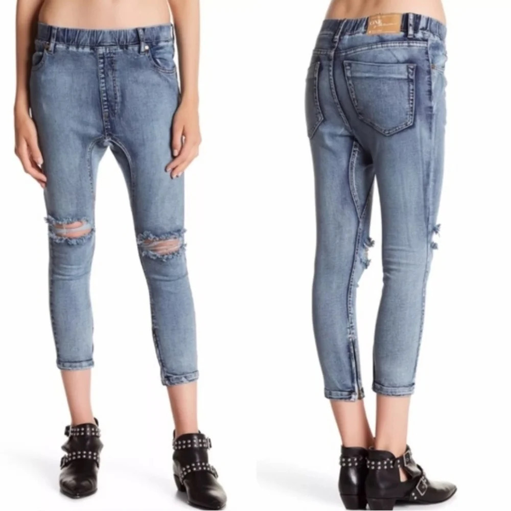 One Teaspoon Phoenix Killers Denim Jogger Pants NWT
